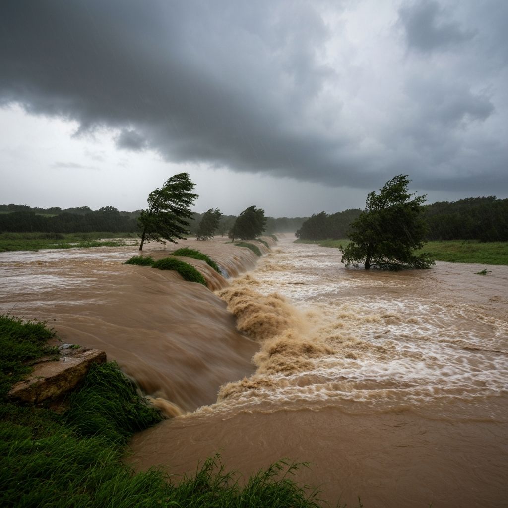 Texas creek with Levelynx radar sensor monitoring water levels